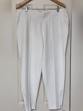 Ralph Lauren White Women's Ankle Zip Ponte Pants